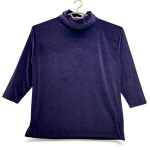 Avenue Velvet‎ Tunic Turtleneck Top 14 Purple
